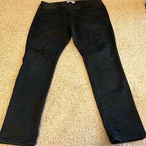 Cabi distressed slim boyfriend black jeans